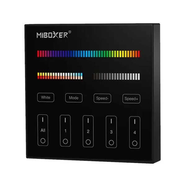 Панель управления Mi-light RGB/RGBW/CCT Touch контроллер 2,4G RF 4 зоны Black B4-В (BL4B), 100022688