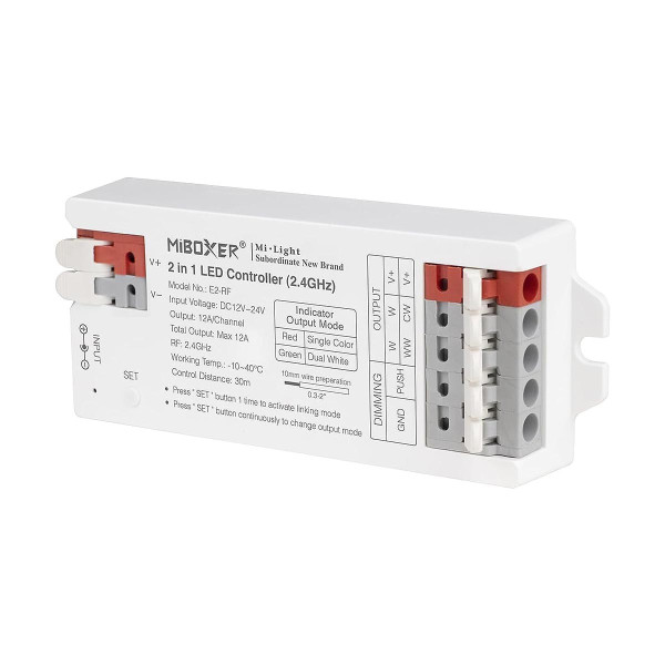 Контроллер Mi-light tunable white W+CCT 2 в 1 12А 2,4G RF DC12/24V (E2-RF), 100024041
