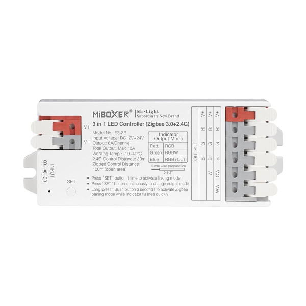 Контроллер Mi-light RGB+W+CCT 3 в 1 12А 2,4G RF DC12/24V (E3-RF), 100024042