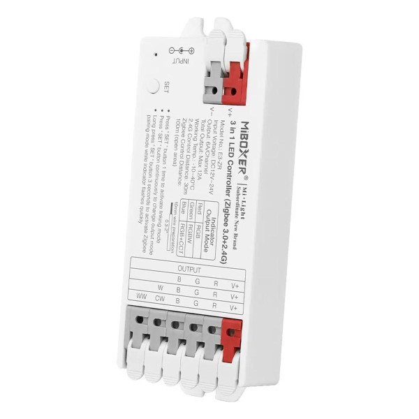 Контроллер Mi-light RGB+W+CCT 3 в 1, DC12/24V, 12A, ZigBee + RF 2.4G (E3-ZR), 100023970