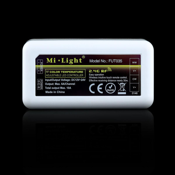 Контролер Mi-light 4-х зонний W/CCT 10А -2,4G RF Wi-Fi 2канали FUT035 (ML035-ССT) , 100014050