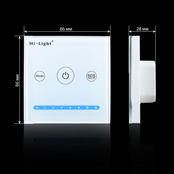 Панель управления Mi-light Touch диммер 10А 2 канала Р1 (PL-1), 100014067