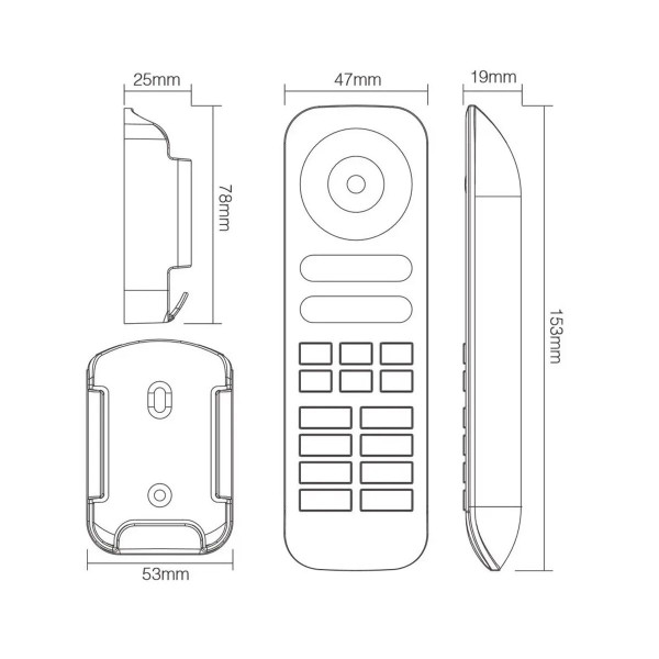 Пульт д/у Mi-light W/WW/RGB/RGBW/CCT 2,4G Touch 8 зон FUT089-B (RL089-B), 100022631