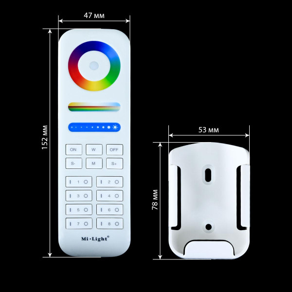 Пульт д/у Mi-light RGB/CCT 2,4G Touch 8-ми зонный FUT089 (RL089), 100014071