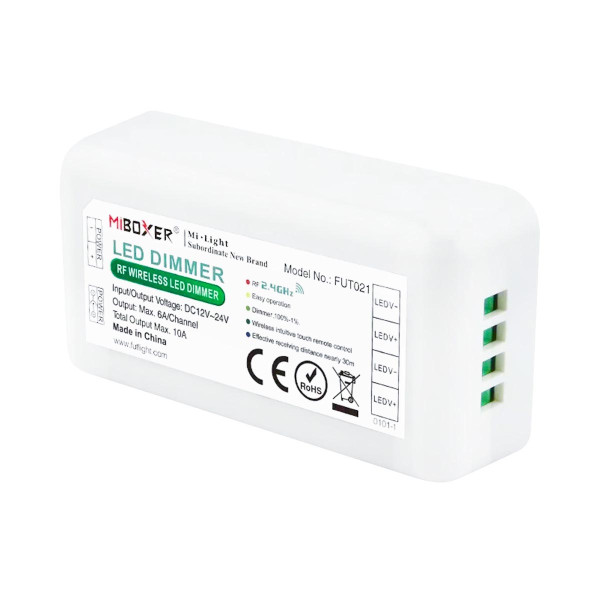 Контроллер для монохромной ленты Mi-light 2в1 пульт 1 зона + LED контроллер 12/24В, 10А FUT021 (RLC021-CWW), 100022655