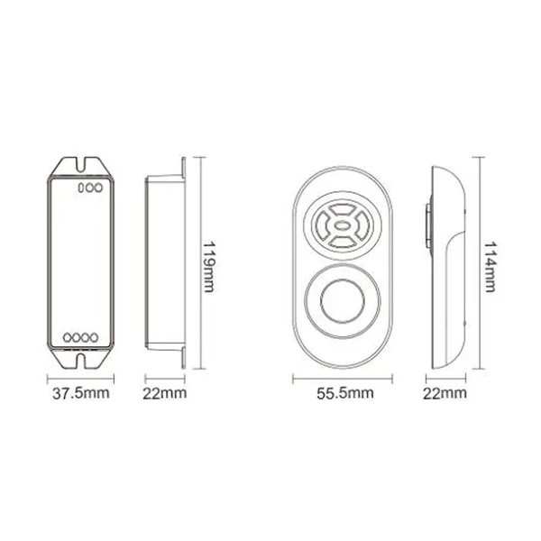 Пульт д/к + контролер Mi-light RGB 2,4G 10А RF DC12/24V (RLC042) , 100024046