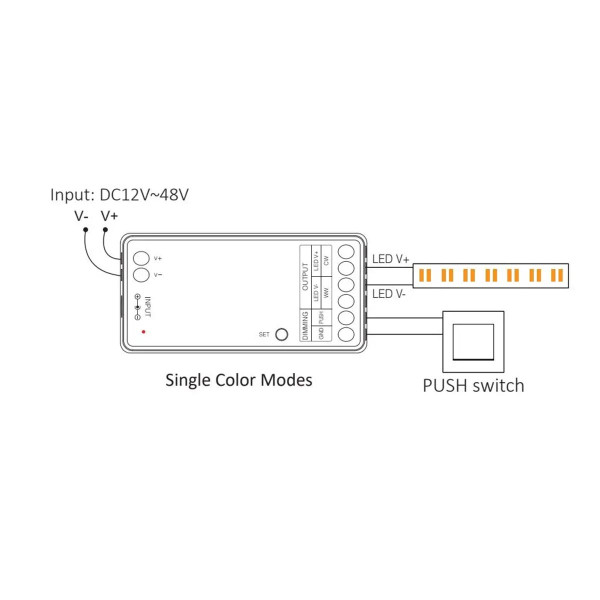 Контроллер Mi-light 2 в 1 Single White/CCT 2.4GHz (TK LC2-RF), 100023399