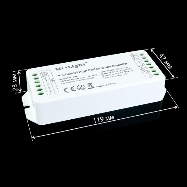 Підсилювач Mi-light RGB/RGBW/CCT 15A 4-х канальний PA-4 (TK-4U) , 100014077