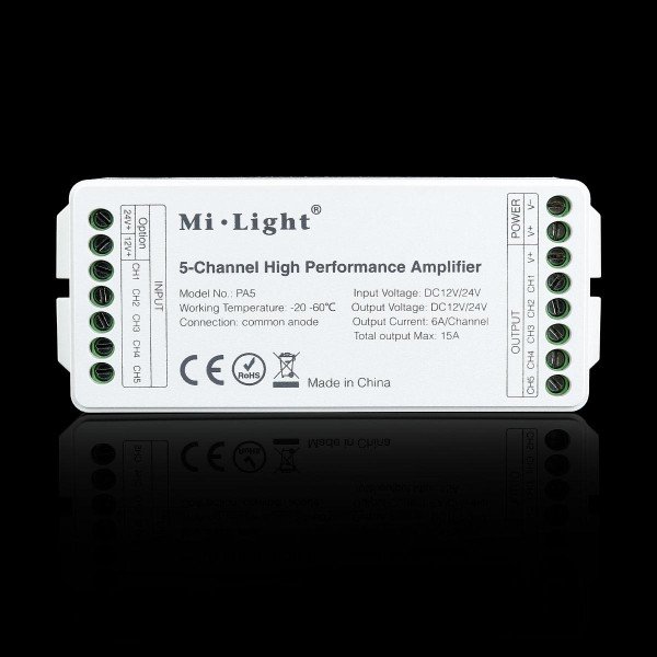 Усилитель Mi-light RGB/RGBW/CCT 15A 5-ти канальный PA-5 (TK-5U), 100014046