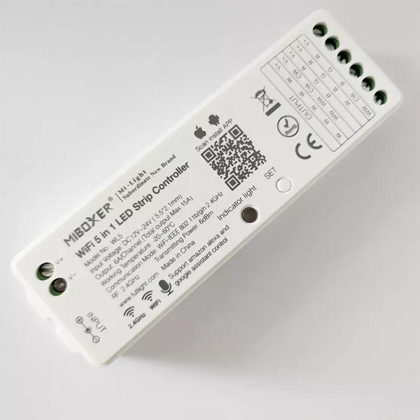 Контролер Mi-light Smart (tunable white+RGB 2в1, 12/24В), 6A, 2.4GHz, WI-FI, BLUETOOTH MESH, WB5 (TK-WB5) , 100022646