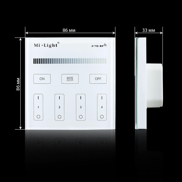 Панель управления Mi-light Touch диммер 2,4G RF 4 зоны T1 (TL1), 100014068
