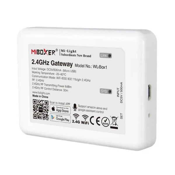 Репітер Mi-light Wi-Fi Box WL-BOX 2,4G Android and iOS, DC 5V 500mA IBox-1(Wi-Fi Box WL-BOX1) , 100022652