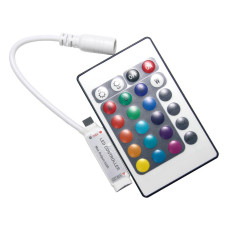 Контроллер RGB OEM 6А 72W DC 12V, ИК пульт д/у (mini 6А-IR-24 кнопки)