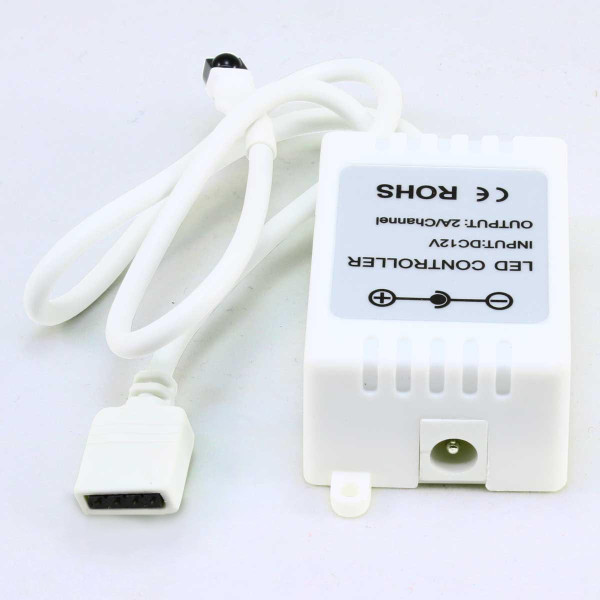 Контроллер RGB OEM 6A 72W DC 12V, ИК пульт д/у (6А-IR-24 кнопки), 100000163