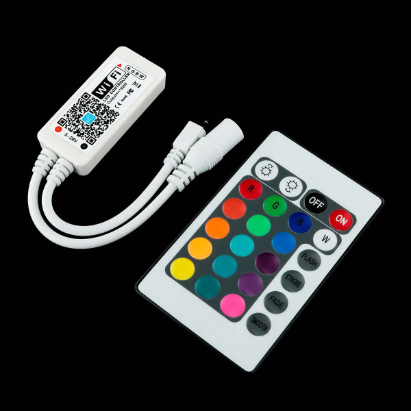 Контролер RGBW OEM 8А WIFI IR пульт д/к 24 кнопки (8А-WIFI-IR24) , 100010333