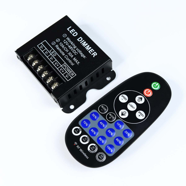 Диммер OEM 30A RF пульт д/у 23 кнопки DC 12-48V (10А 3 канала) черный (D-30A-RF23-B), 100025595