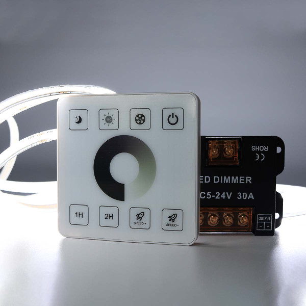 Диммер OEM 30A Touch DC5-24V (15А 2 канал) белый (D-30A-Touch-V2-W), 100025594
