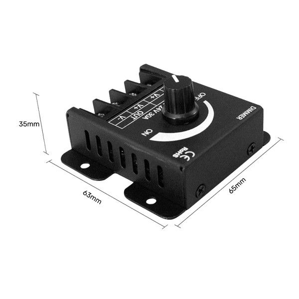 Диммер OEM DC 12-24V (30А 1канал)(D-30-Manual-B), 100025592