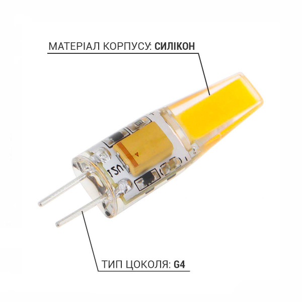 Светодиодная лампа Biom JC 3.5W 330Lm 3000K 220V G4 Clear (BG4-3,5-22-3-S), 100001324