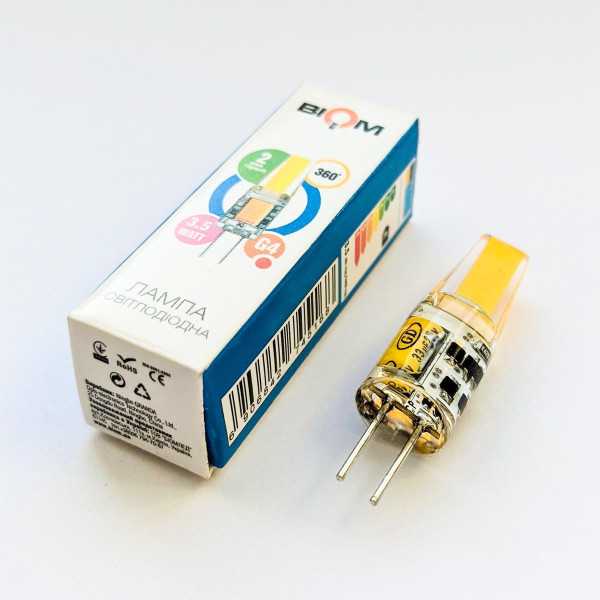 Светодиодная лампа Biom JC 3.5W 330Lm 4500K 220V G4 Clear (BG4-3,5-22-4-S), 100001325