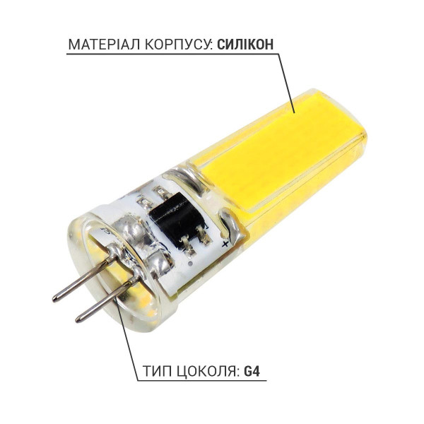 Светодиодная лампа Biom JC 5W 450Lm 3000K 220V G4 Clear (BG4-5-22-3-S), 100010035