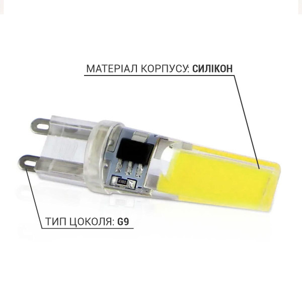 Светодиодная лампа Biom JC 5W 450Lm 4500K 220V G9 Clear (BG9-5-4-S), 100001375