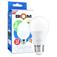 Світлодіодна лампа Biom A60 12W 1080Lm 4500K 220V E27 Frosted (BT-512)
