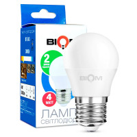 Светодиодная лампа Biom G45 4W 360Lm 3000K 220V E27 Frosted (BT-543)