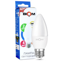 Светодиодная лампа Biom C37 4W 360Lm 4500K 220V E27 Frosted (BT-548)