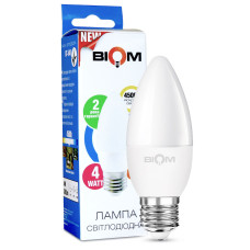 Светодиодная лампа Biom C37 4W 360Lm 4500K 220V E27 Frosted (BT-548)