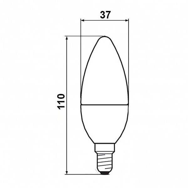 Світлодіодна лампа Biom C37 4W 360Lm 3000K 220V E14 Frosted (BT-549) , 100001423