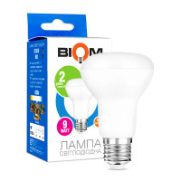 Світлодіодна лампа Biom R63 9W 810Lm 4500K 220V E27 Frosted (BT-556)