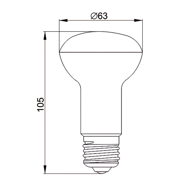 Светодиодная лампа Biom R63 9W 810Lm 4500K 220V E27 Frosted (BT-556), 100012234
