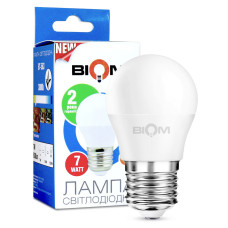 Светодиодная лампа Biom G45 7W 630Lm 3000K 220V E27 Frosted (BT-563)