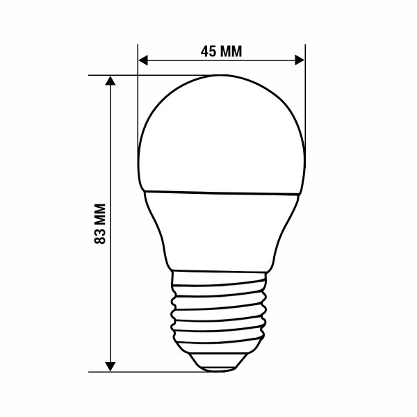 Світлодіодна лампа Biom G45 7W 630Lm 4500K 220V E27 Frosted (BT-564) , 100001418