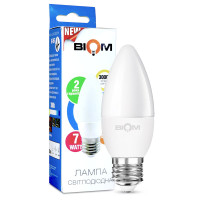 Світлодіодна лампа Biom C37 7W 630Lm 3000K 220V E27 Frosted (BT-567)