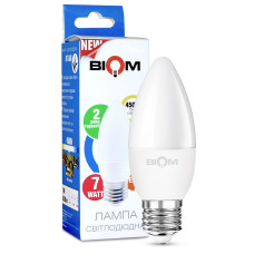 Светодиодная лампа Biom C37 7W 630Lm 4500K 220V E27 Frosted (BT-568)