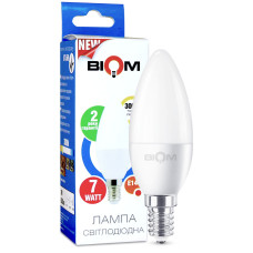 Светодиодная лампа Biom C37 7W 630Lm 3000K 220V E14 Frosted (BT-569)