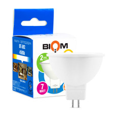 Светодиодная лампа Biom MR16 7W 630Lm 4500K AC/DC 12V GU5.3 Frosted (BT-592)