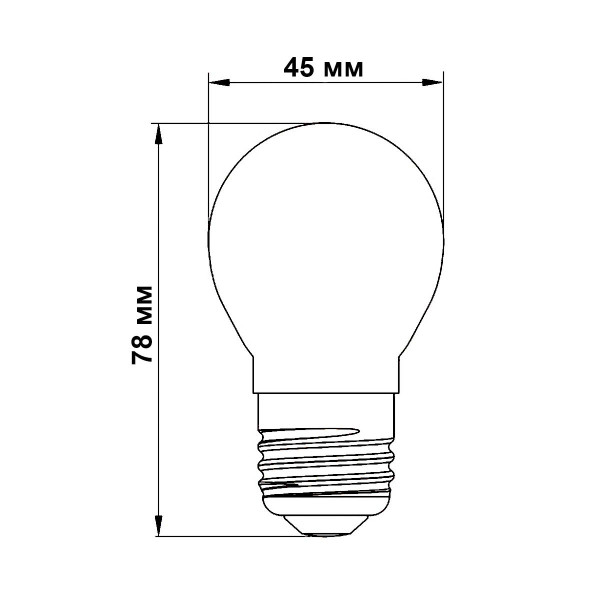 Светодиодная лампа Biom филамент G45 4W 360Lm 2800-3200K 220V E27 Clear (FL-301), 100001242