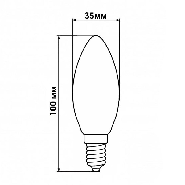 Светодиодная лампа Biom филамент C37 4W 360Lm 2800-3200K 220V E14 Clear (FL-305), 100001246