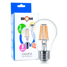 Светодиодная лампа Biom филамент A60 8W 960Lm 2800-3200K 220V E27 Clear (FL-311)