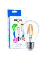 Светодиодная лампа Biom филамент A60 8W 960Lm 2800-3200K 220V E27 Clear (FL-311), 100001382