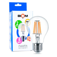 Светодиодная лампа Biom филамент A60 8W 960Lm 4000-4500K 220V E27 Clear (FL-312)