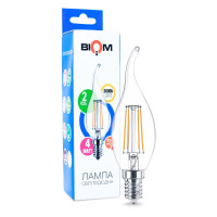Світлодіодна лампа Biom філамент BA35 4W 440Lm 2800-3200K 220V E14 Clear (FL-315)