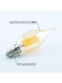 Светодиодная лампа Biom филамент BA35 4W 360Lm 2300-2500K 220V E14 Clear (Amber) (FL-415), 100012271