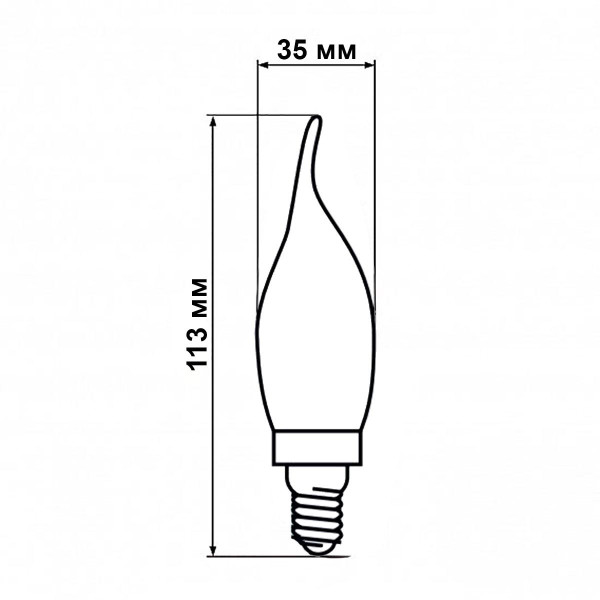 Светодиодная лампа Biom филамент BA35 4W 360Lm 2300-2500K 220V E14 Clear (Amber) (FL-415), 100012271