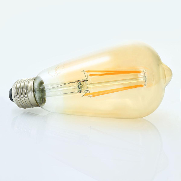 Светодиодная лампа Biom филамент ST-64 8W 720Lm 2300-2500K 220V E27 Clear (Amber) (FL-418), 100013457