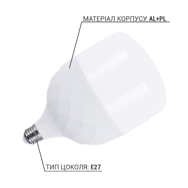 Светодиодная лампа Biom T100 30W 3300Lm 6500K 220V E27 Frosted (HP-30-6), 100015453