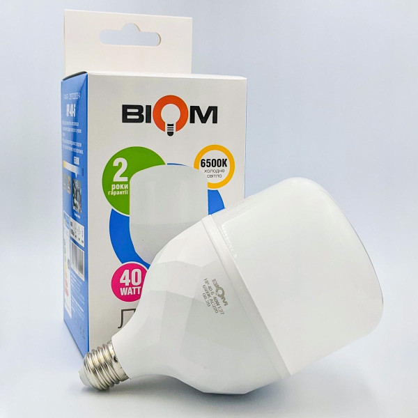 Светодиодная лампа Biom T110 40W 4400Lm 6500K 220V E27 Frosted (HP-40-6), 100015454